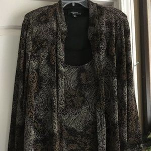 Shiny kardigan jacket 18W nylon lurex